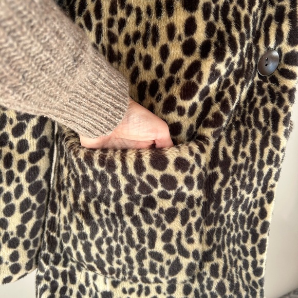 Sparkle & Fade Leopard Print Faux Fur Coat Sz Small - Picture 4 of 10